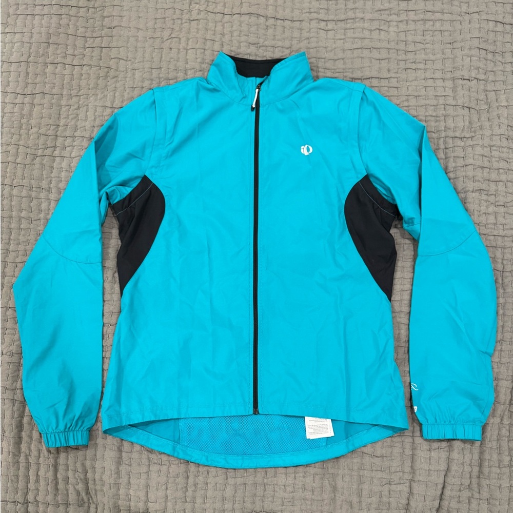 Pearl Izumi Women’s Turquoise Cycling Jacket Large with Zip-off Sleeves